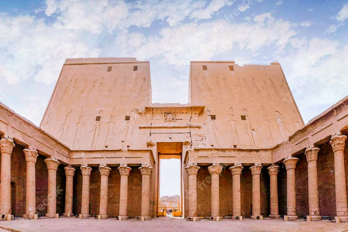 A-wonderful-view-of-one-of-the-most-important-temples-in-Egypt,-the-Temple-of-Edfu 9 days in egypt